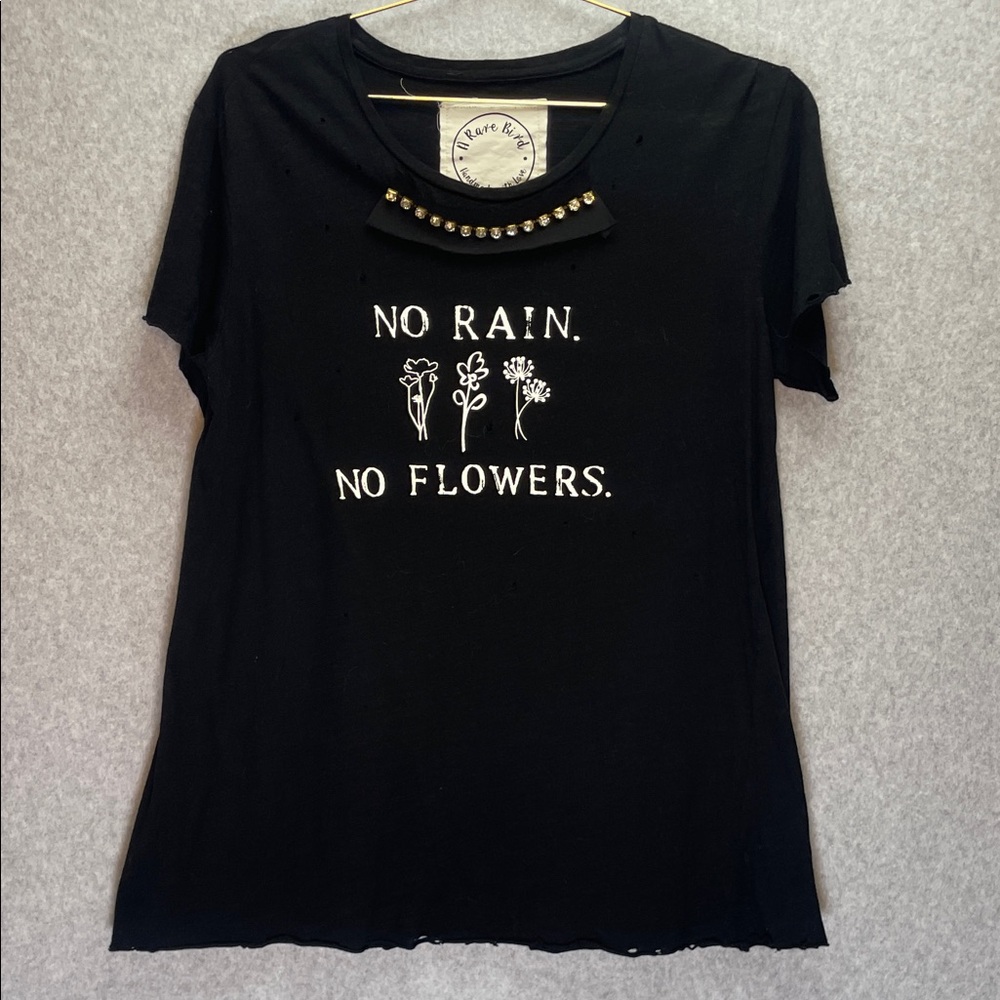 Black Short Sleeve Tee with Studded Detail